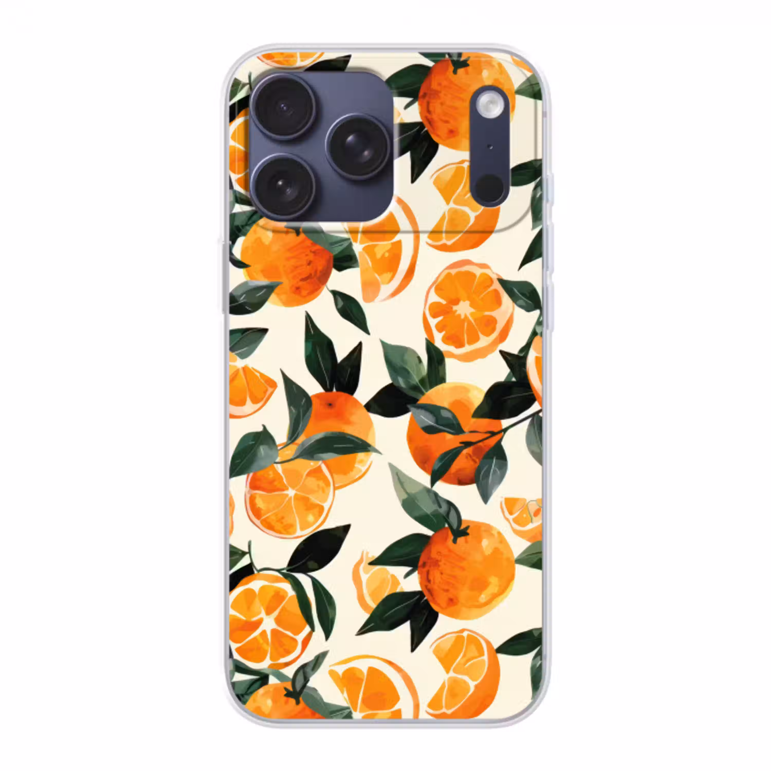Sinaasappels - Vruchten - Bladeren - Oranje - Groen - Beige Telefoonhoesje iPhone 17 Pro Max klein -3d