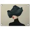 Vrouw - Groen - Hoed tuinposter los doek klein -3d