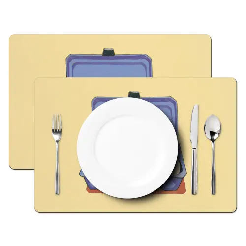 Eieren - Doos - Minimalistisch - Blauw Placemat vinyl groot -zzsfeer2_Kitchenyeah-website