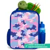 Camouflage - Roze - Blauw Kinderrugzak - Blauw middel -inhoud_NL