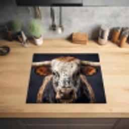 Stier - Kleurrijk - Hoorns Inductie beschermer vinyl 3mm middel -sfeer5