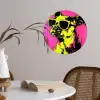 Hond - Zonnebril - Roze - Art Wandcirkel behangsticker klein -sfeer3