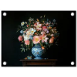 Roze - Bloemen - Vaas - Kleuren tuinposter los doek klein -3d