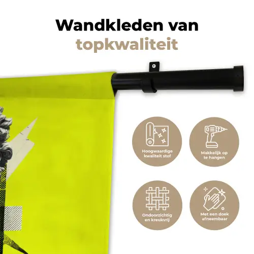Buste - Verf - Geel Wandkleed katoen klein -sfeer2