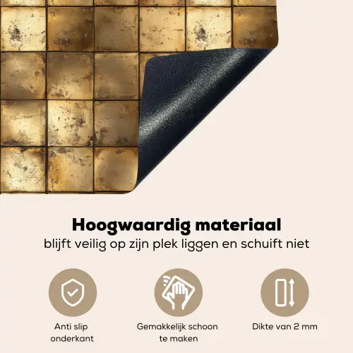 Geometrisch - Tegels - Goud Inductie beschemer met haakjes klein 777 -ky-onderkant-nl