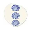 Schelpen - Blauw - Patroon Wandcirkel Organisch Aluminium middel -3d