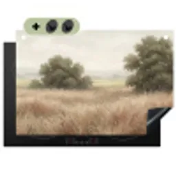Landschap - Minimalistisch - Beige Inductie beschemer met haakjes klein -3d