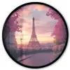 Eiffeltoren - Parijs - Roze Fotolijst rond zonder passe partout klein -3d
