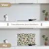 Botanisch - Goud - Zwart keuken achterwand spatscherm klein 900 -voor_na_NL