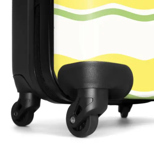 Golvende strepen in geel met groen NBS - Handbagage koffer - Kinderen Unisex middel -wiel