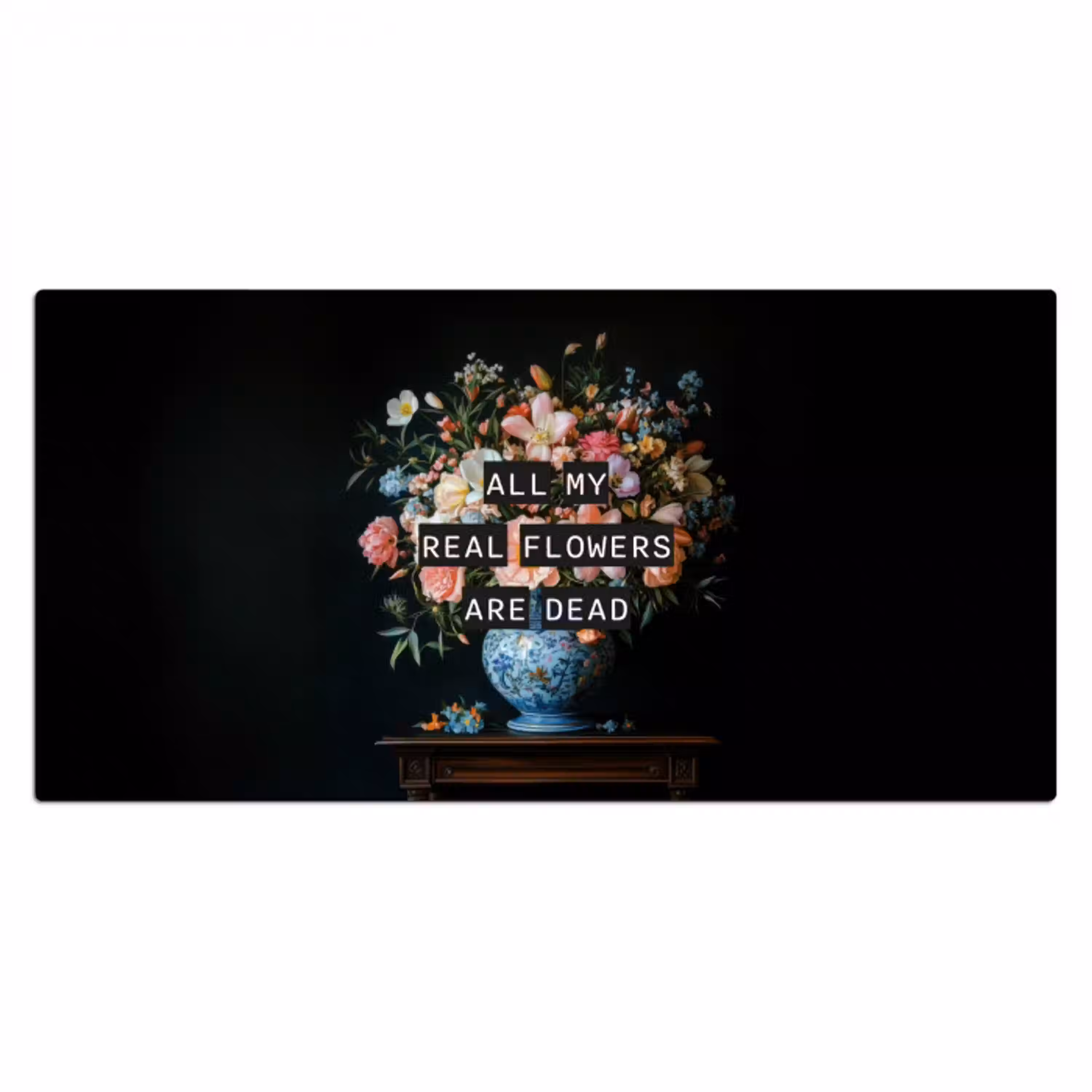 Bloemen - Art - Pastel - Quotes Muismat XXL klein -3d_leeg
