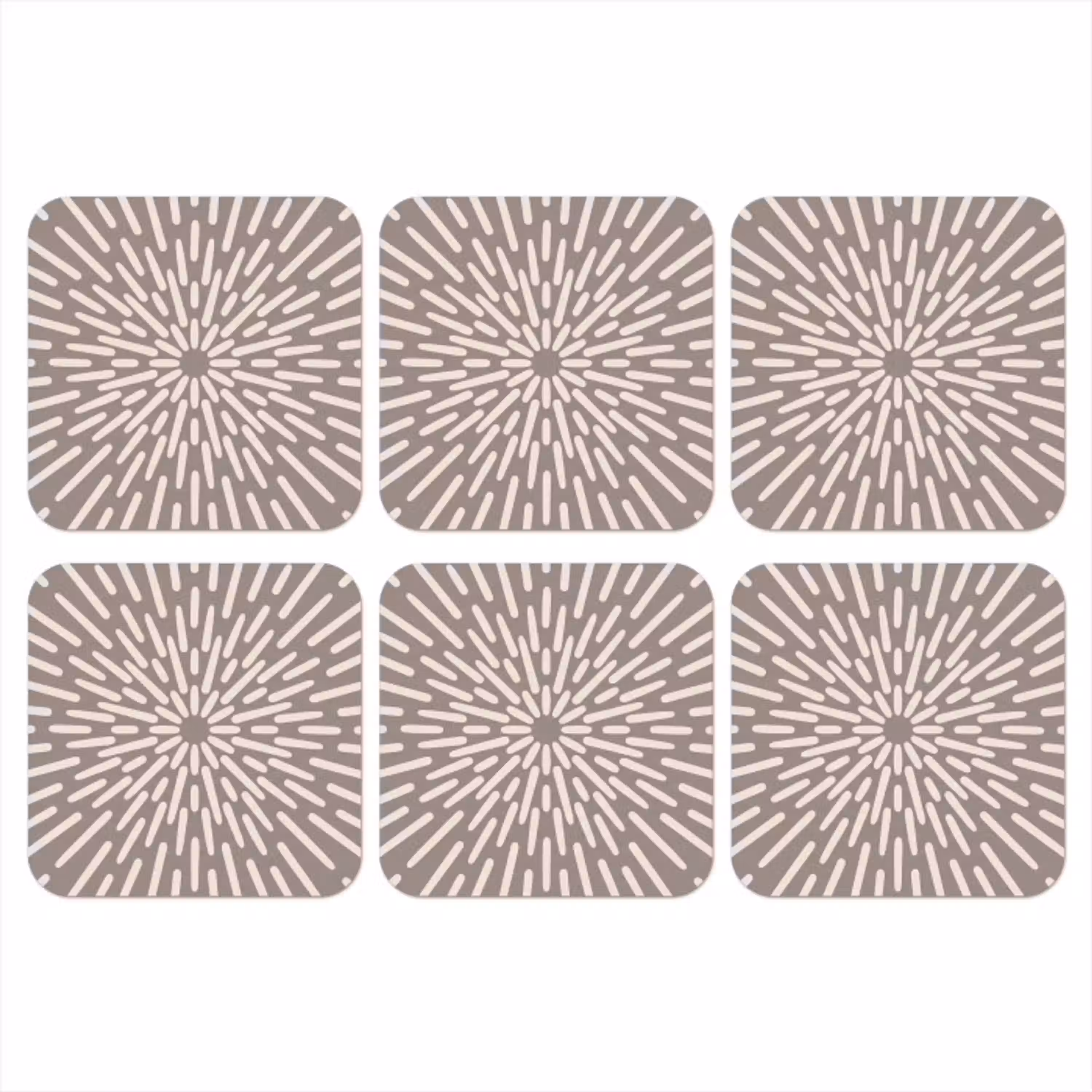 Patroon - Stralen - Abstract - Modern - Grijs onderzetter kurk middel -3d