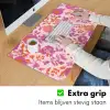 Bloemenpatroon - Roze - Oranje - Bloemen Muismat XXL klein -sfeer3