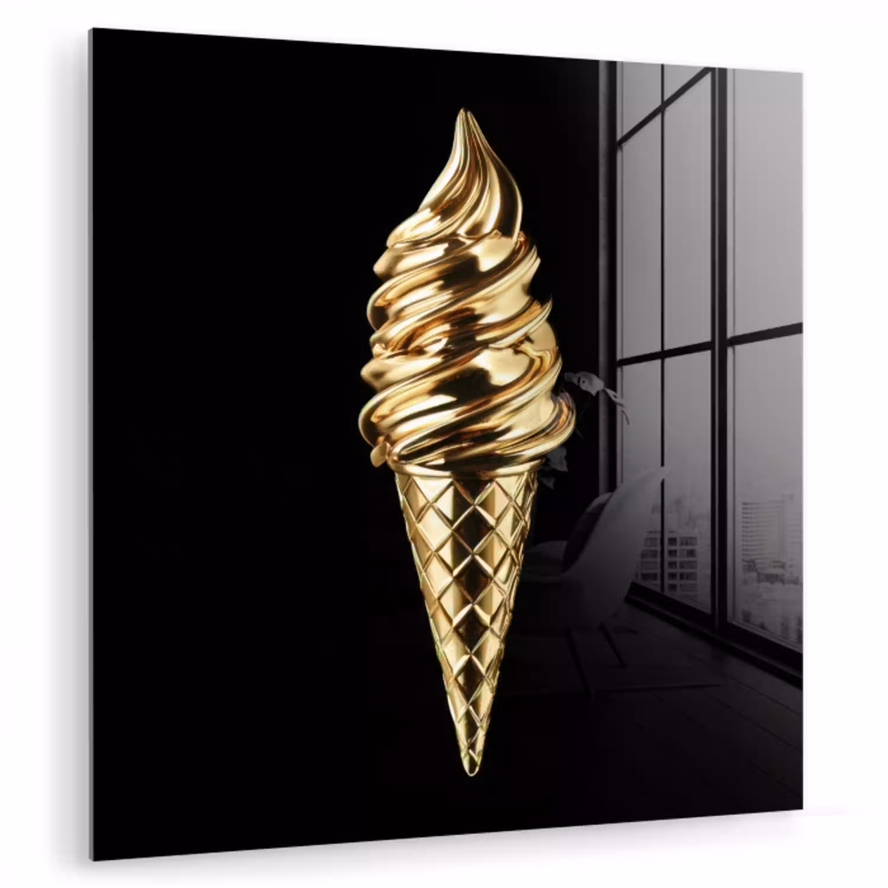Ijs - Goud - Zwart - Eten plexiglas 5mm klein -zzzproduct_nieuw