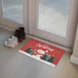 Kerstgroet - Sneeuw - Rood Deurmat klein -sfeer3