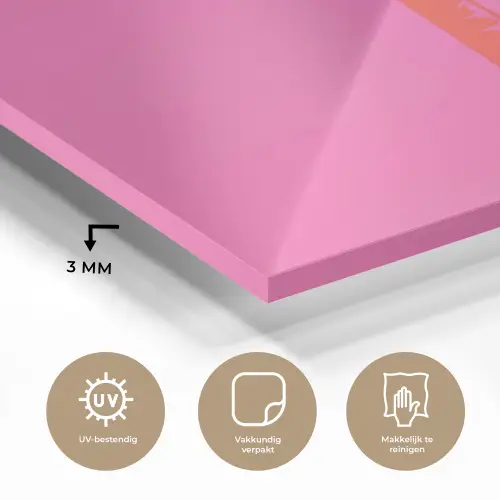 Palmbomen - Modern - Roze plexiglas 5mm klein -sfeer2