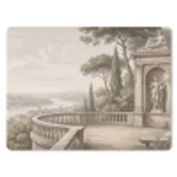 Terras - Stad - Uitzicht - Rivier muismat rubber klein -3d