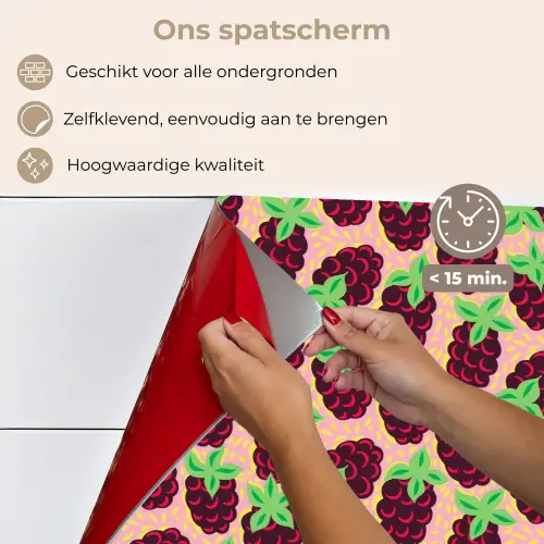 Frambozen - Rood - Roze - Patroon keuken achterwand spatscherm klein 900 -spatscherm_NL