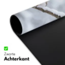 Vogeltje - Sneeuw - Tak - Winter - Zacht Muismat XXL klein -sfeer2