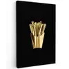 Friet - Goud - Chrome - Eten Tuinposter op houten frame 2 cm dik klein -3d