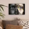 Vrouw - Bladgoud - Zwart - Goud - Luxe canvas 2cm klein -sfeer1