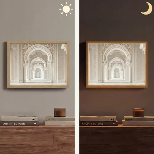 Moskee - Architectuur - Ramadan - Islamitische Light Box met batterij (Wandlamp) middel -sfeer3