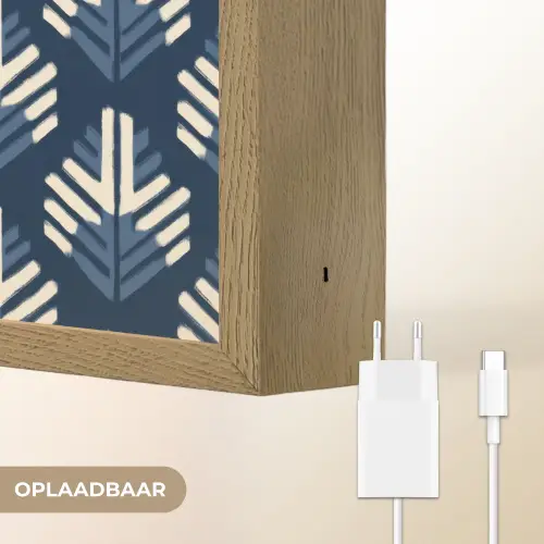 Modern - Patroon - Blauw Light Box met batterij (Wandlamp) middel 907 -USP_websiteoplaadbaarNL