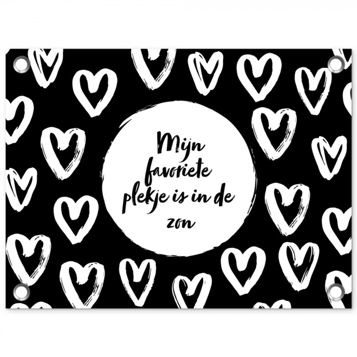 Tekst - Mijn favoriete plekje is in de zon - Quotes - Zomer - Zon tuinposter los doek klein -3d