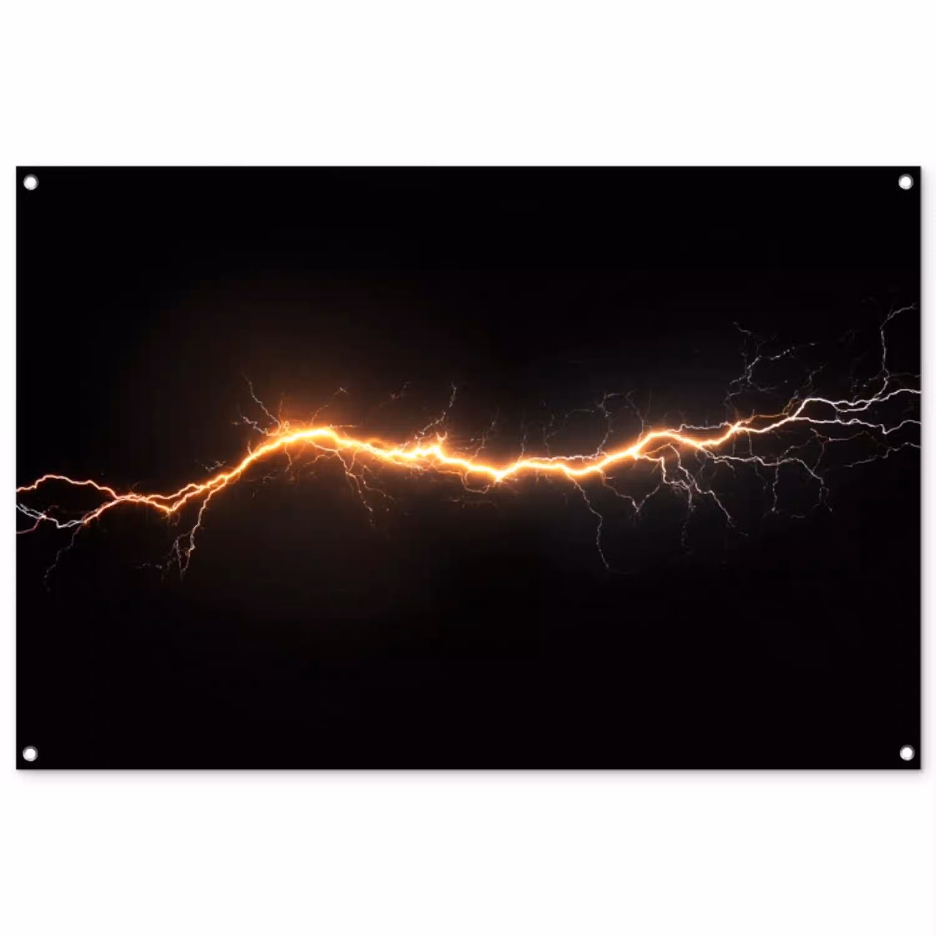 Gaming - Oranje - Bliksemflits - Licht tuinposter los doek groot -3d