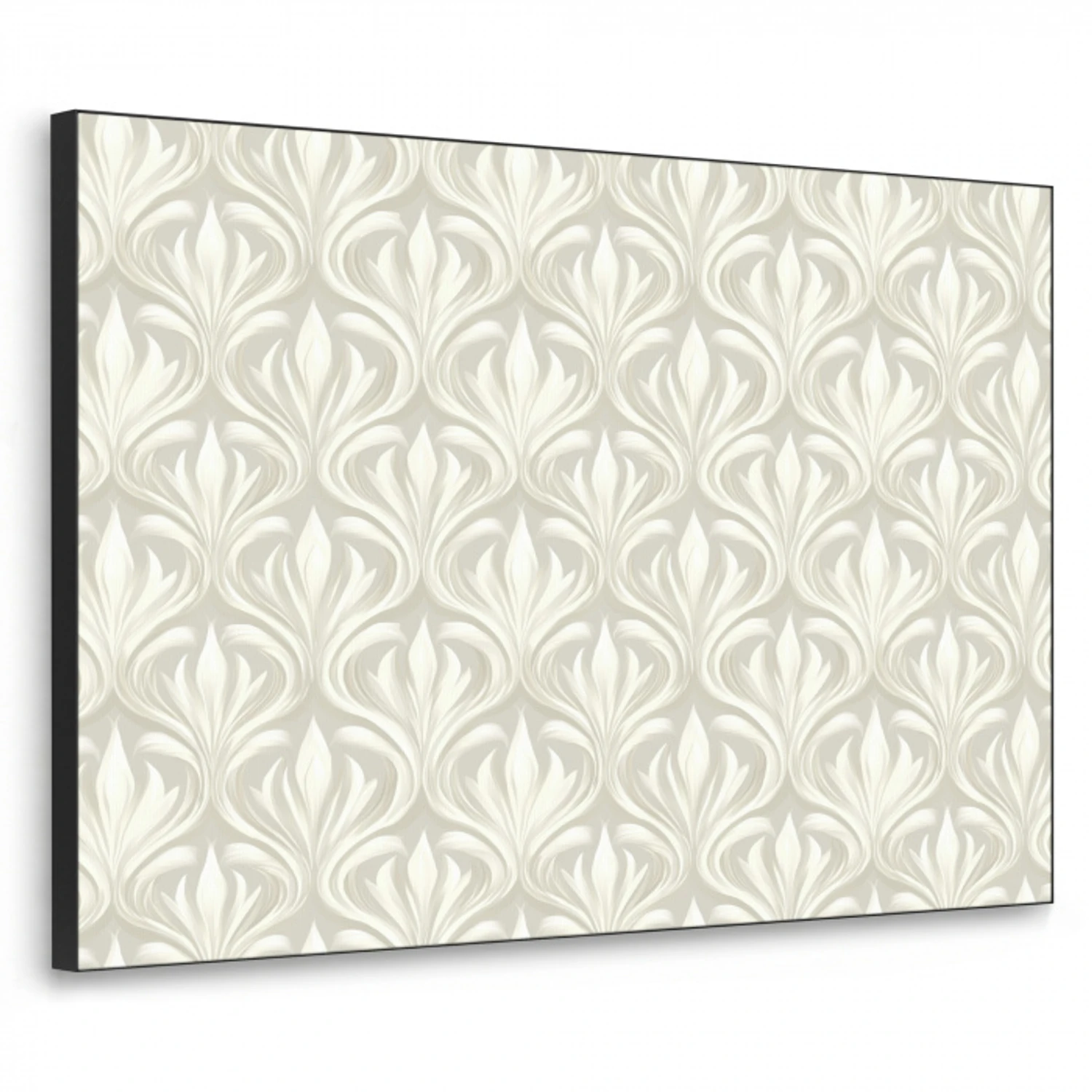 Barok - Patroon - Beige Textielframe zwart klein 947 -3d