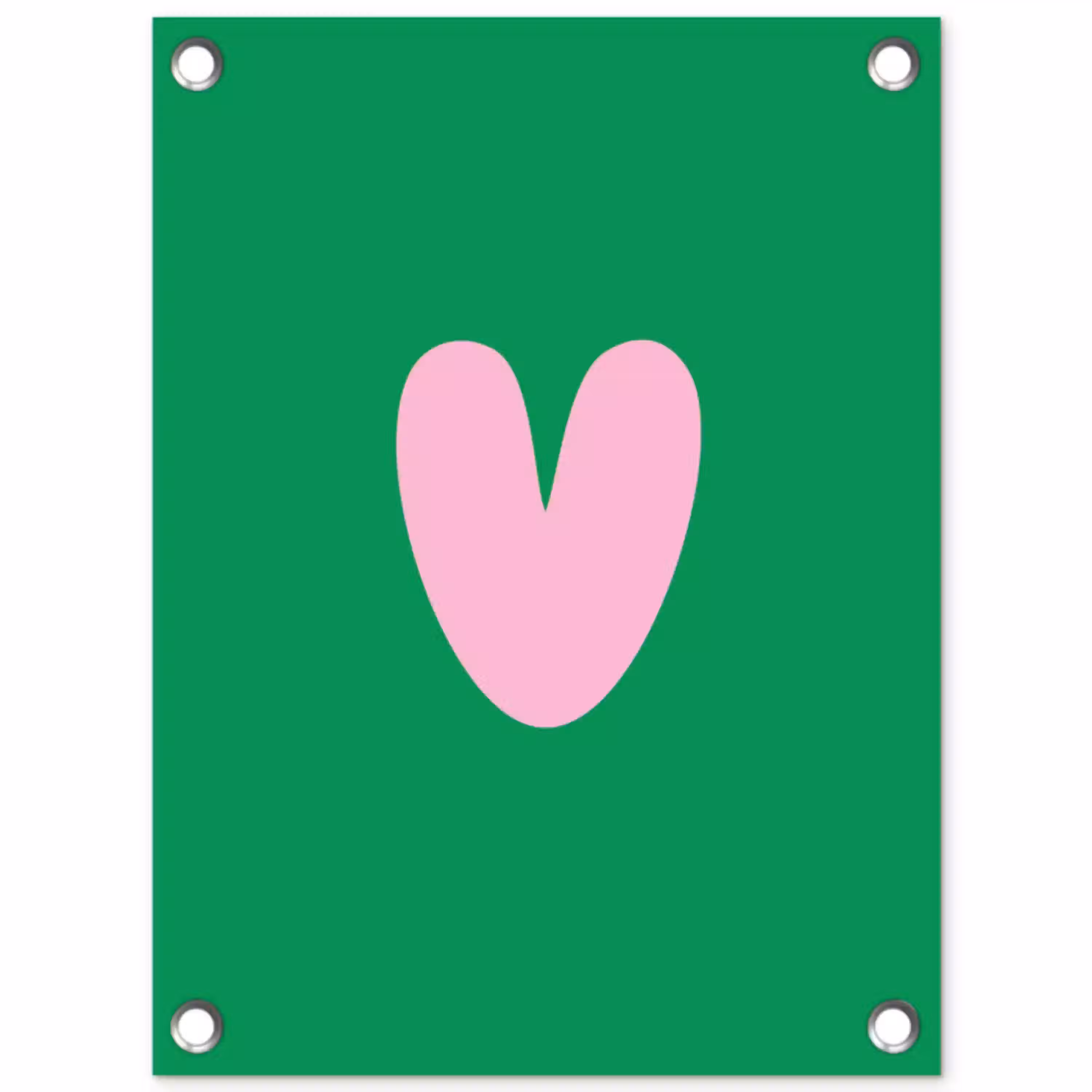 Groen - Hart - Minimalistisch - Valentijn tuinposter los doek klein -3d