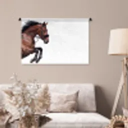 Paard - Springen - Modern Wandkleed katoen middel -sfeer4