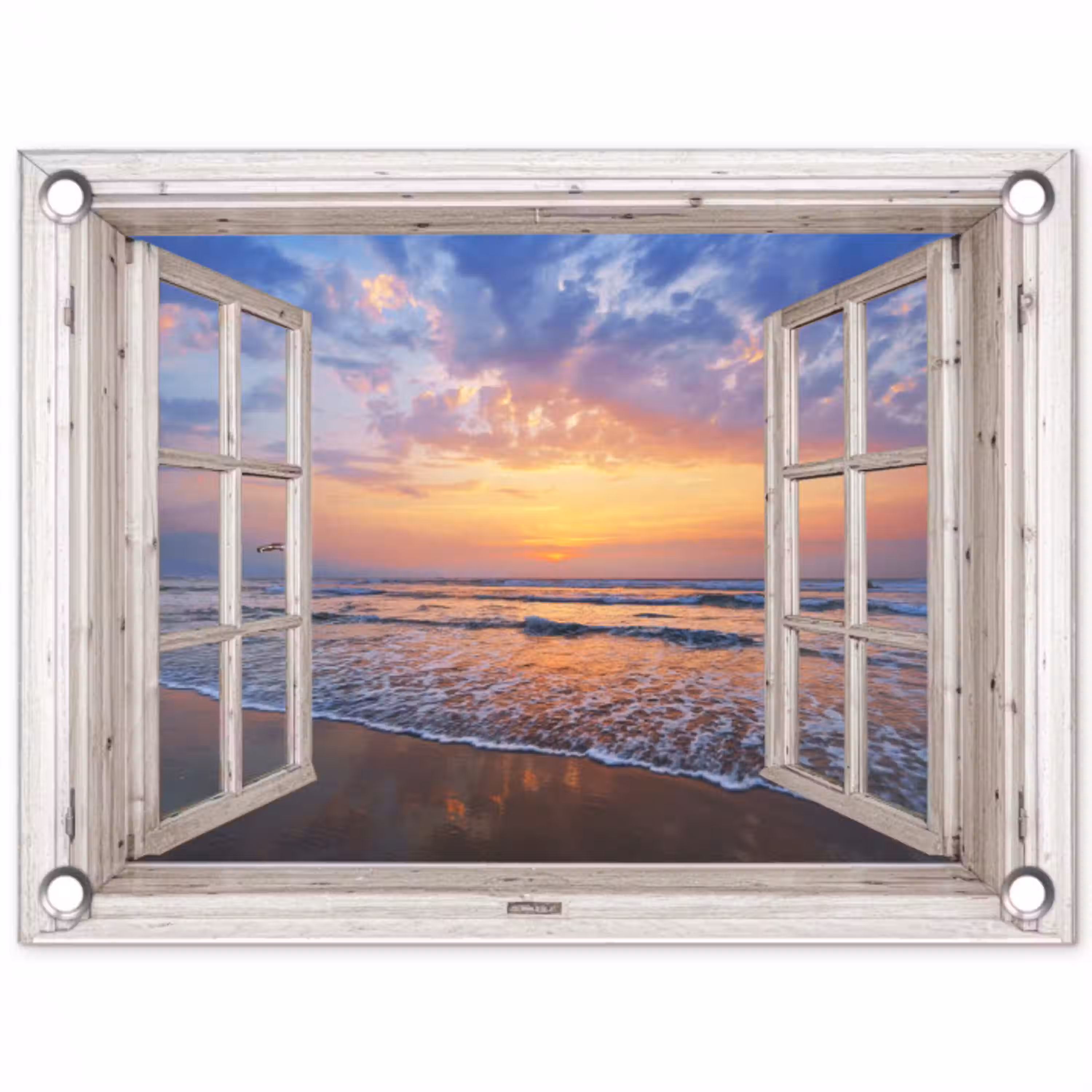 Zonsondergang aan zee tuinposter los doek klein -3d