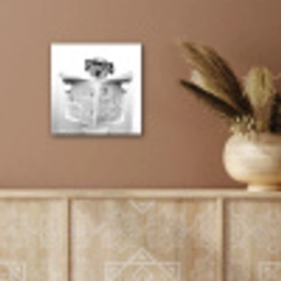 Hond - Krant - Toilet - Zwart wit - Dieren aluminium wit klein -sfeer4