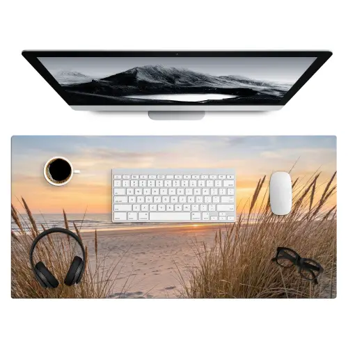 Zonsondergang - Duinen - Zee Muismat XXL klein -3d