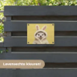 Egel - Paashaas - Kostuum tuinposter los doek klein -sfeer3