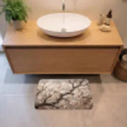 Bloesem - Takken - Schilderij - Beige - Serene Badmat klein -sfeer1