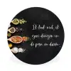Ik gooi dingen in de pan en duim - Keuken - Quotes - Spreuken - Humor Wandcirkel kunststof plaat 5mm dik klein -3d