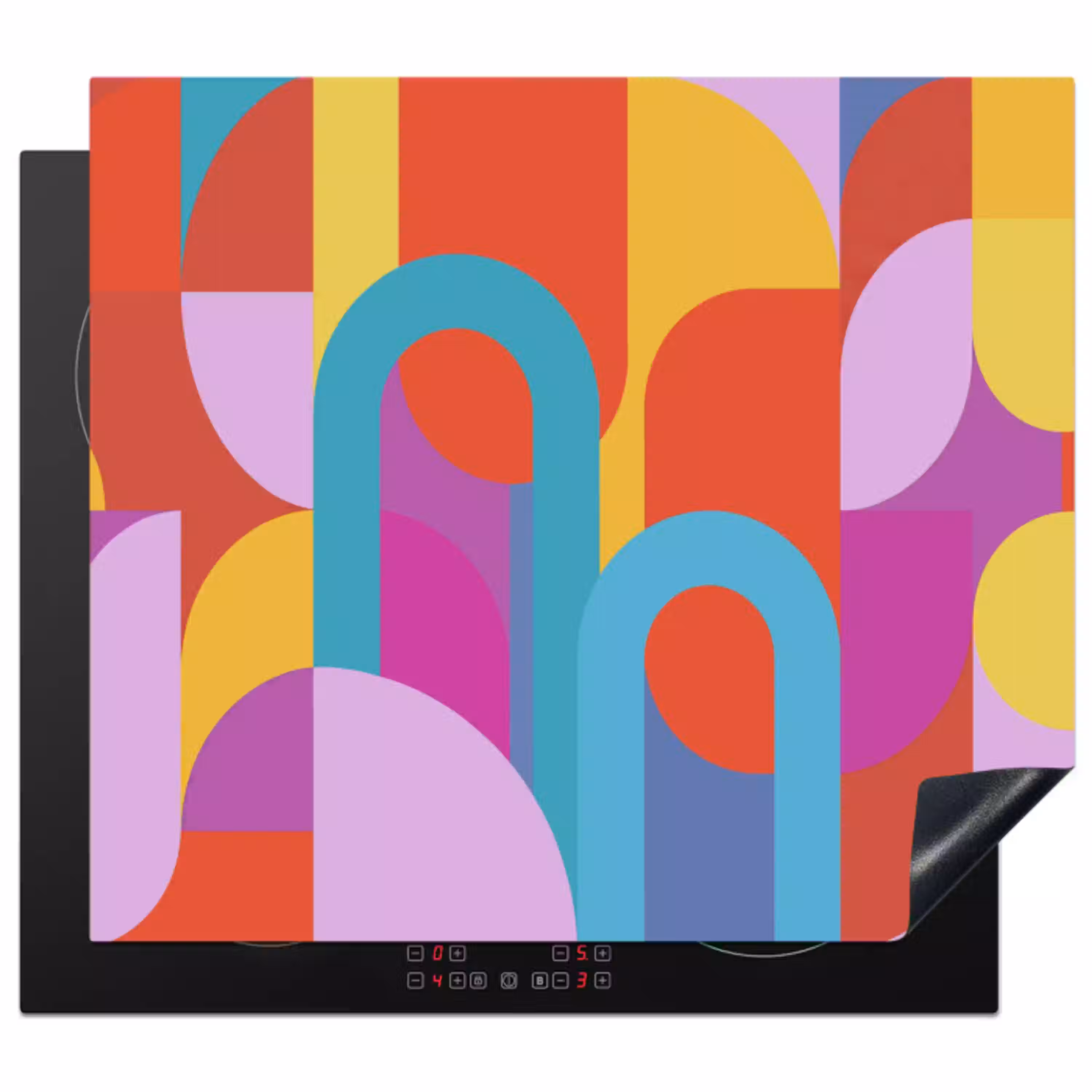 Abstract - Geometrie - Kleurrijk - Modern - Kunst Inductie beschermer vinyl 3mm middel -3d