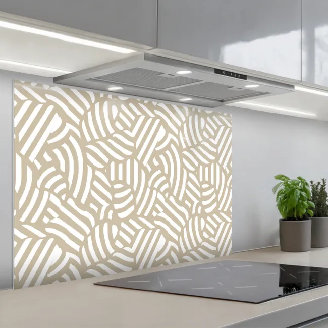 Spatscherm keuken - Abstract - Modern - Beige