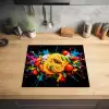 Spaghetti - Graffiti - Verf - Kleurrijk - Eten - Modern Inductie beschermer vinyl 3mm middel -sfeer5