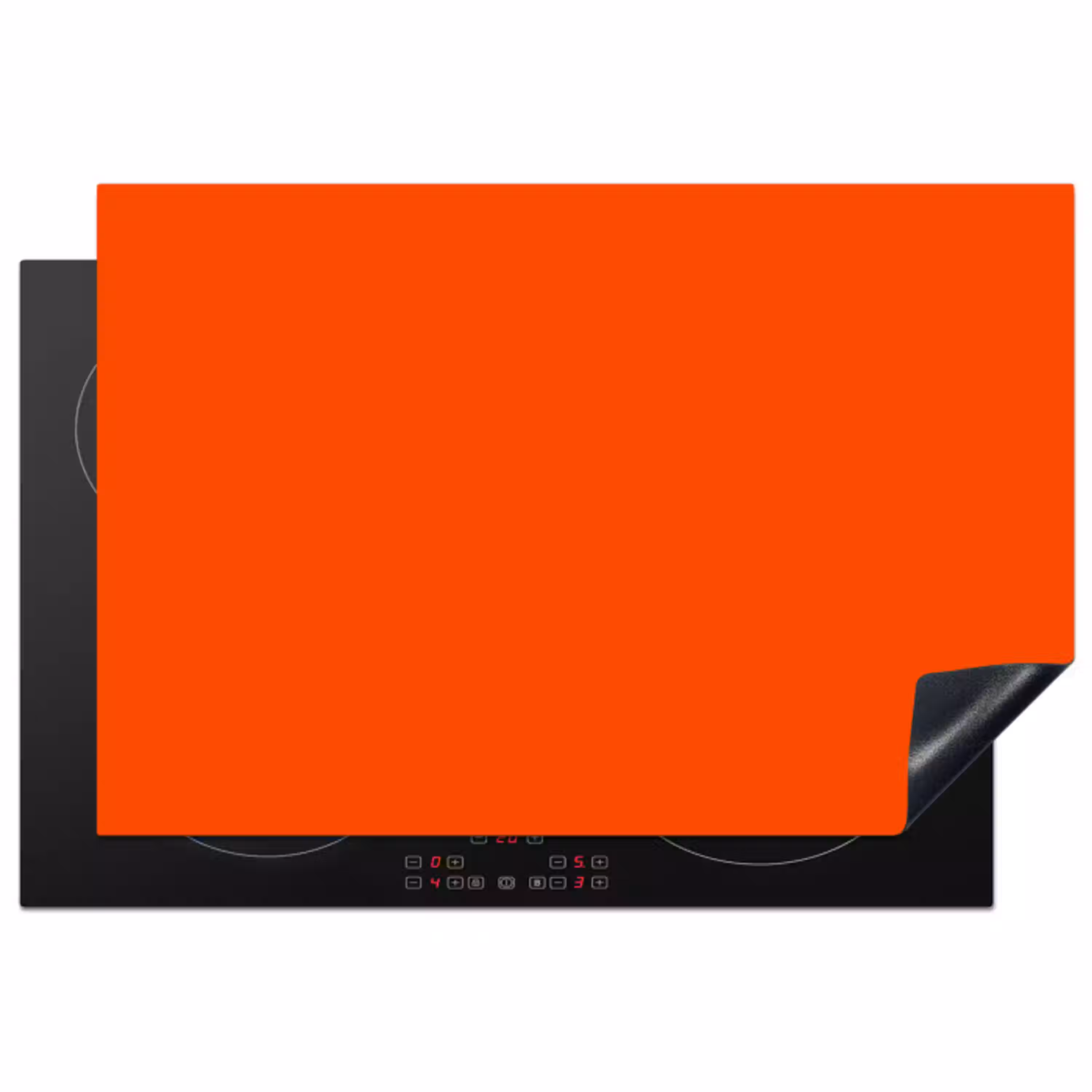 Fiery  - Tangerine - Oranje Inductie beschermer vinyl 3mm klein 276 -3d