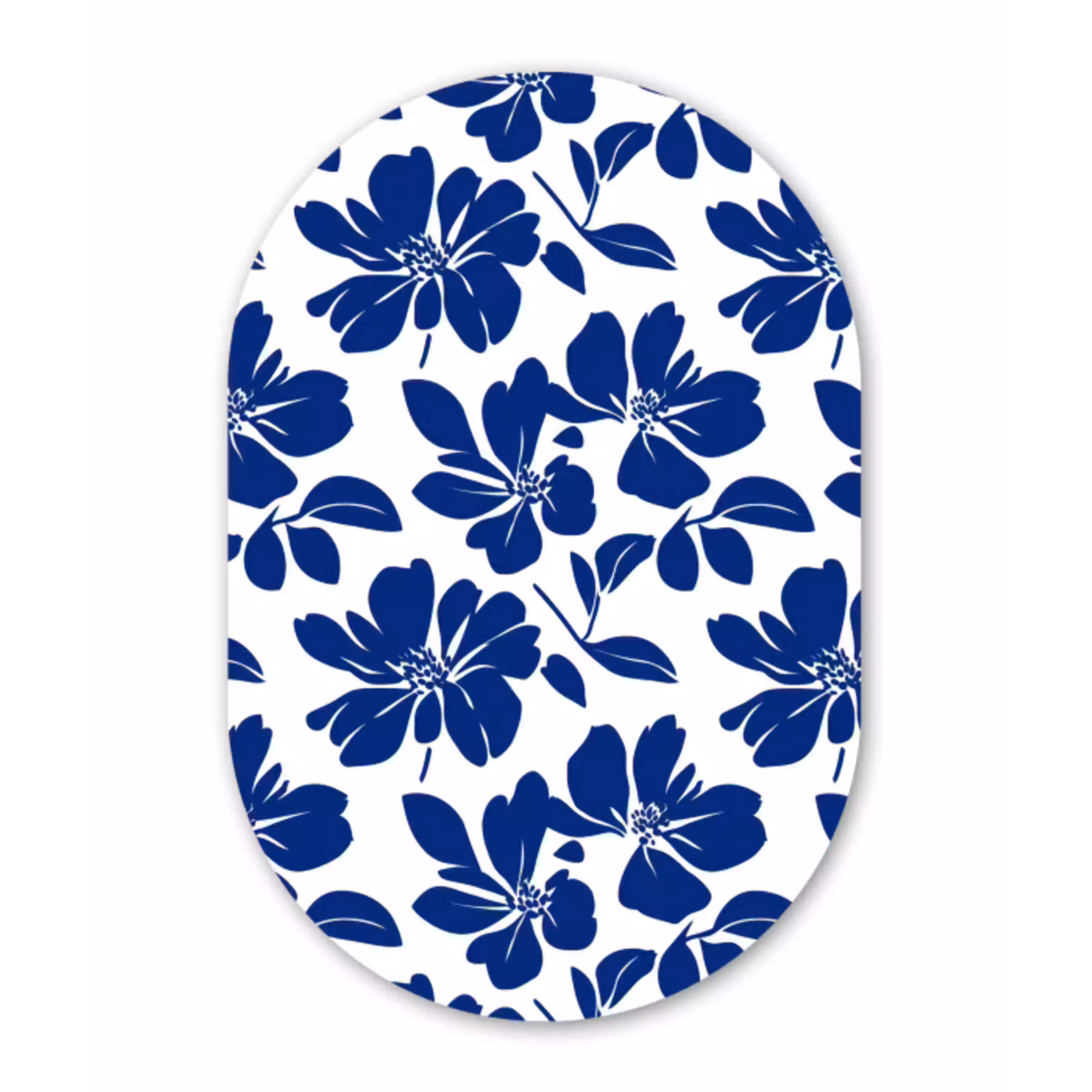 Floraal - Modern - Blauw Wandcirkel Ovaal Aluminium middel 839 -3d