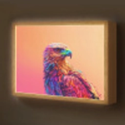 Arend - Vogel - Kleurrijk - Dier Light Box met batterij (Wandlamp kind) middel -z3d_website