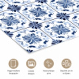 Patroon - Tegel - Blauw poster papier klein 62 -closeup_NL