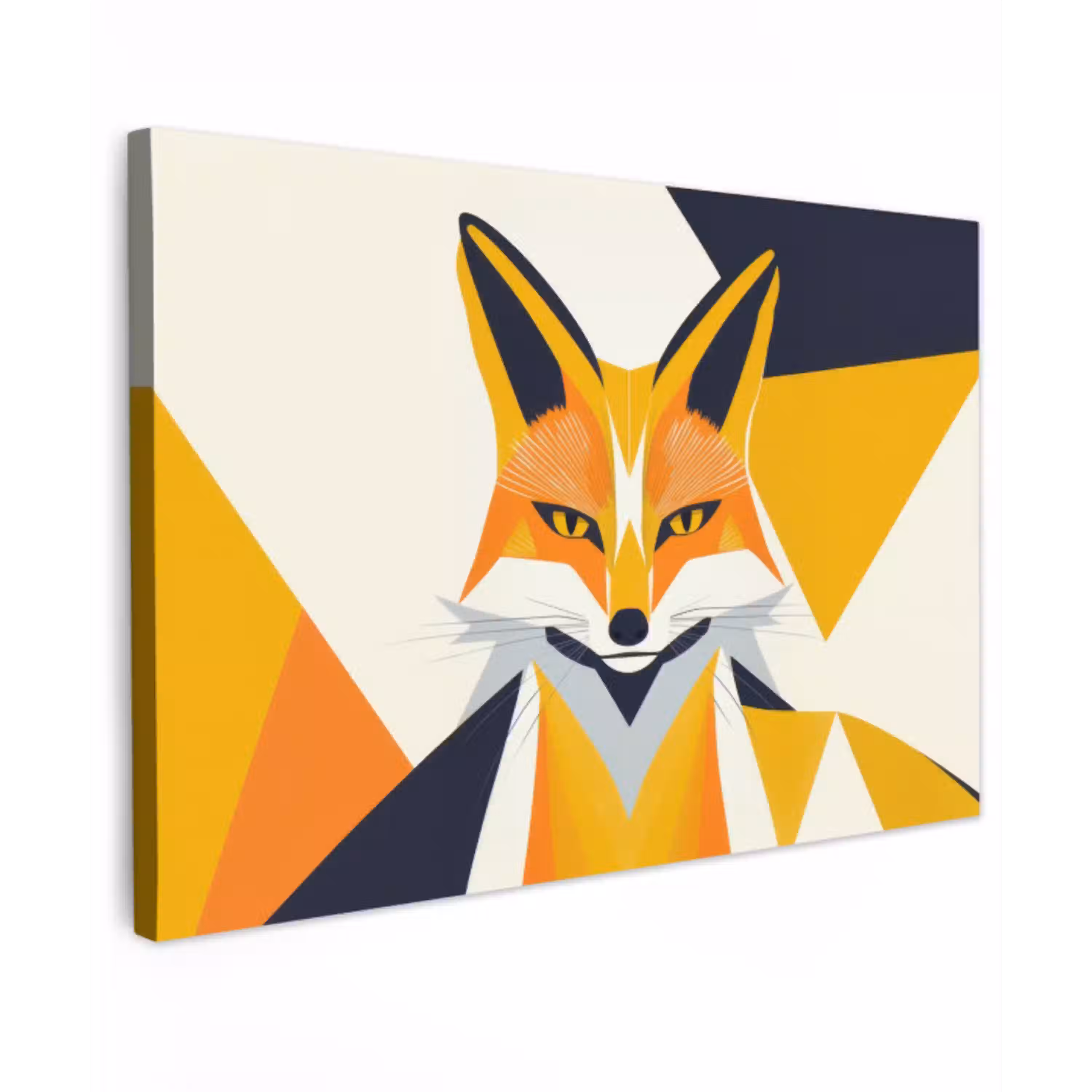 Vos - Oranje - Abstract - Driehoeken canvas 2cm klein -z3d
