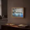 New York - Skyline - Stad - Blauw Light Box met batterij (Wandlamp) middel -sfeer1