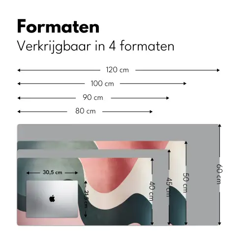 Abstract - Golven - Sierlijk - Roze Muismat XXL klein -sfeer5