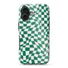 Golvende vakjes - Groen - Wit - Abstract Toughcase MagSafe Apple iPhone 17 klein -3d