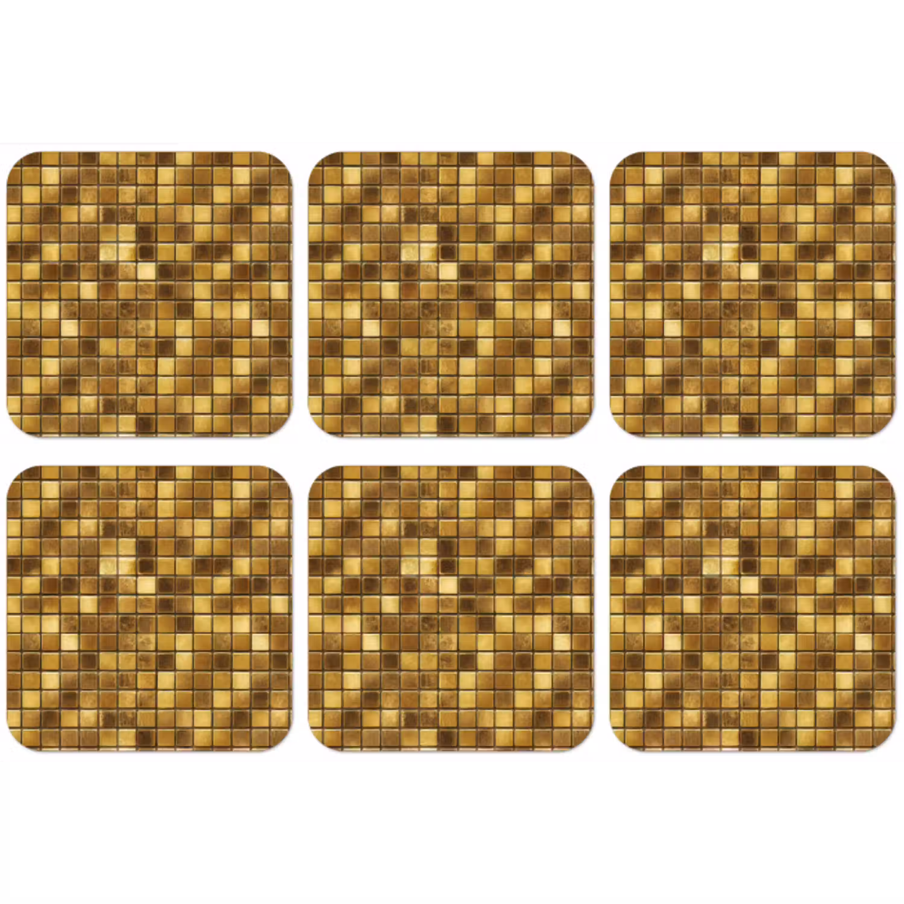 Tegels - Mozaïek - Luxe - Warm Goud onderzetter kurk middel 366 -zkaufland3dotto